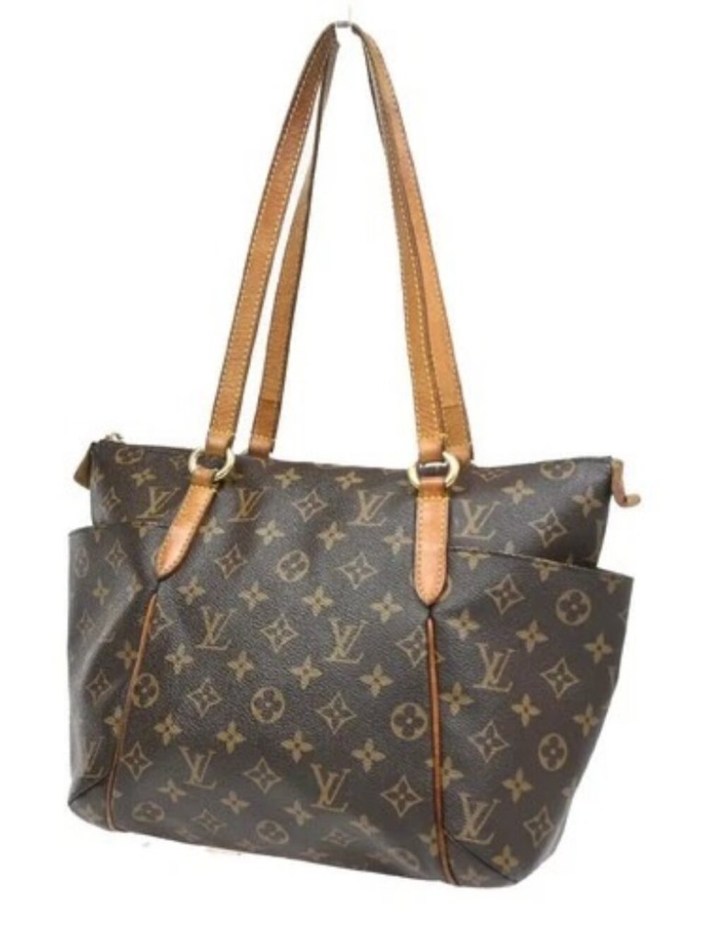 LOUIS VUITTON Logo Totally MM Shoulder Bag Monogram Leather Brown M56689 76PA300